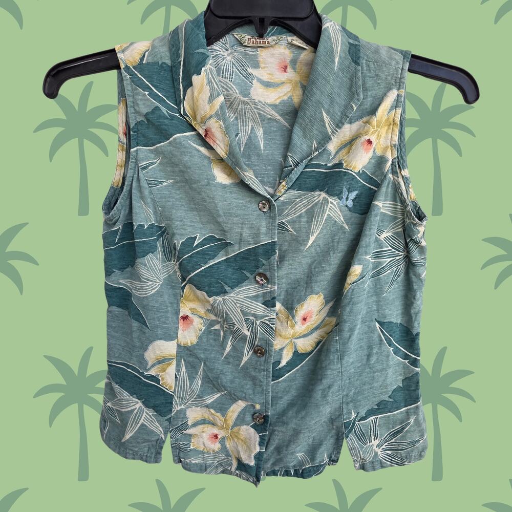 Vintage Tommy Bahama Silk Tropical Sleeveless Top